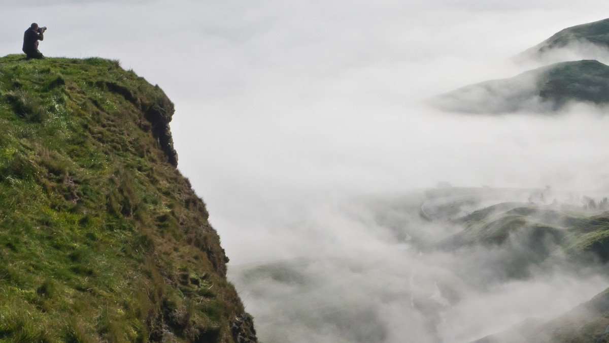 Walking on Axe Edge, Peak District